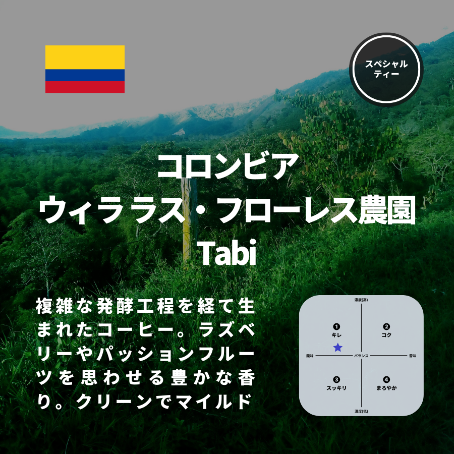 コロンビア ウィラ ラス・フローレス農園 Tabi
